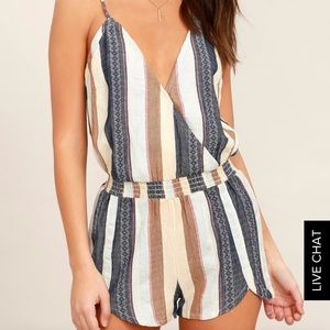 Striped tank top romper